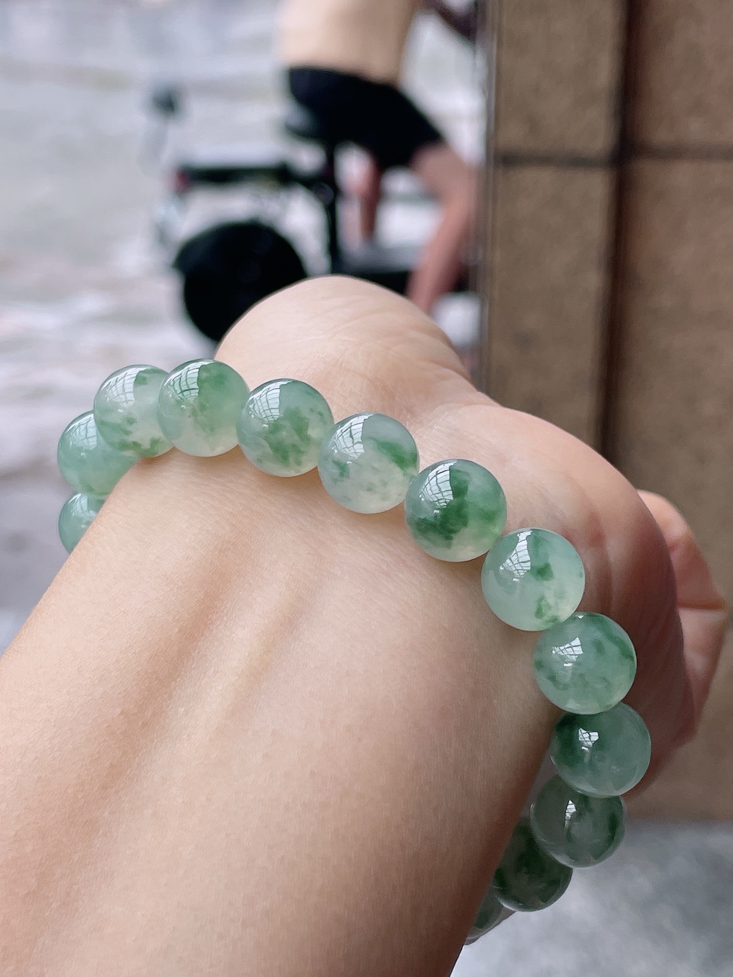️ 冰种飘花手链 飘花灵动，油润起胶 尺寸：10