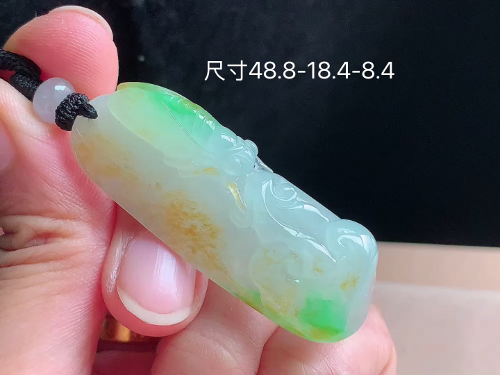 ️黄加绿一鸣惊人,无裂,尺寸，48.8-18.4-8.4