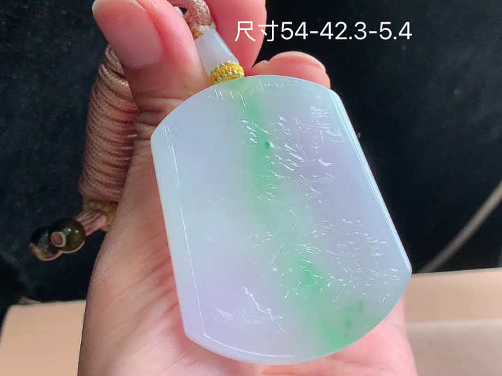 ️ 春彩山水牌,老坑冰透 种老水足 水润光泽,性比高 无裂,尺寸看图