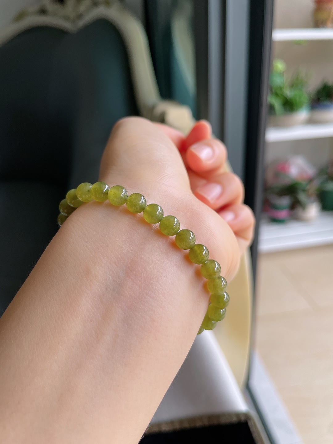 ️，缅甸天然翡翠A货，冰种冰黄翡手串，尺寸：6mm。【编3371】