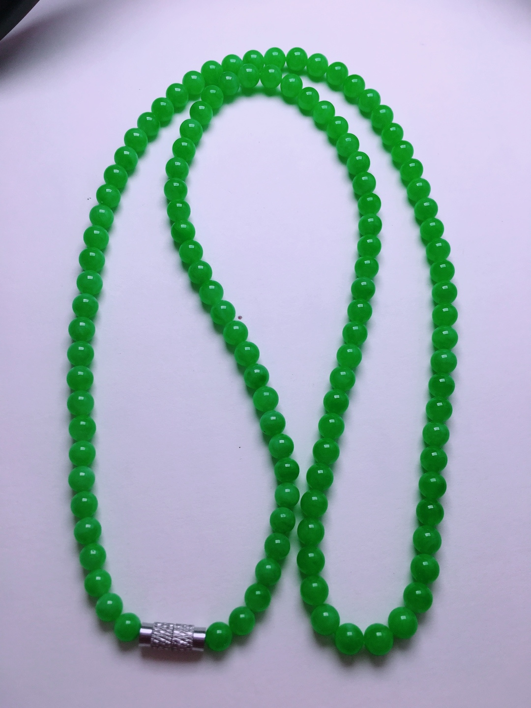 ️高冰绿珠子项链，晶莹剔透，新颖时尚，品相，4.4-5
