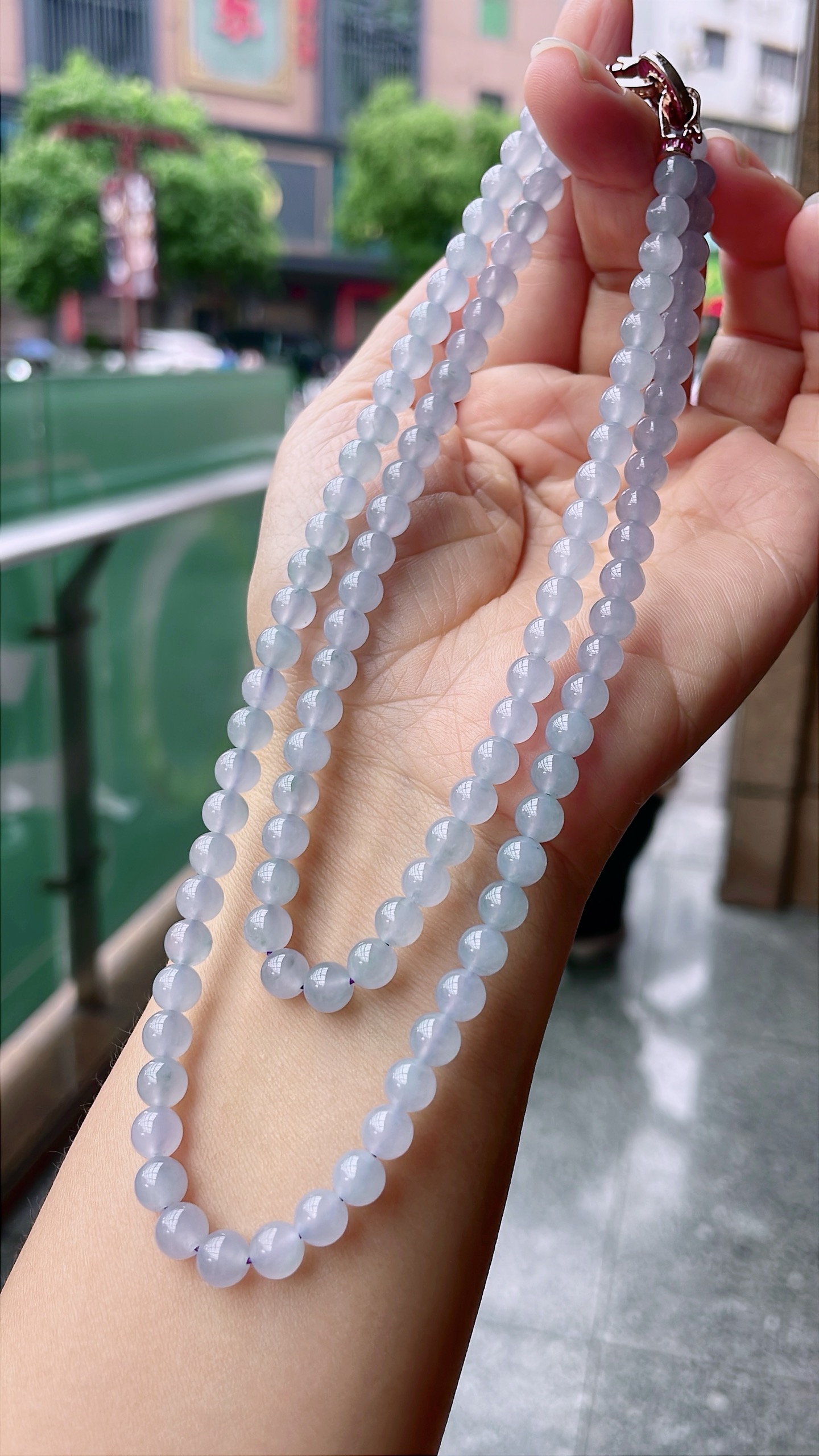 ️ 冰紫珠链 色泽浓郁，珠圆玉润 尺寸：6，108颗
