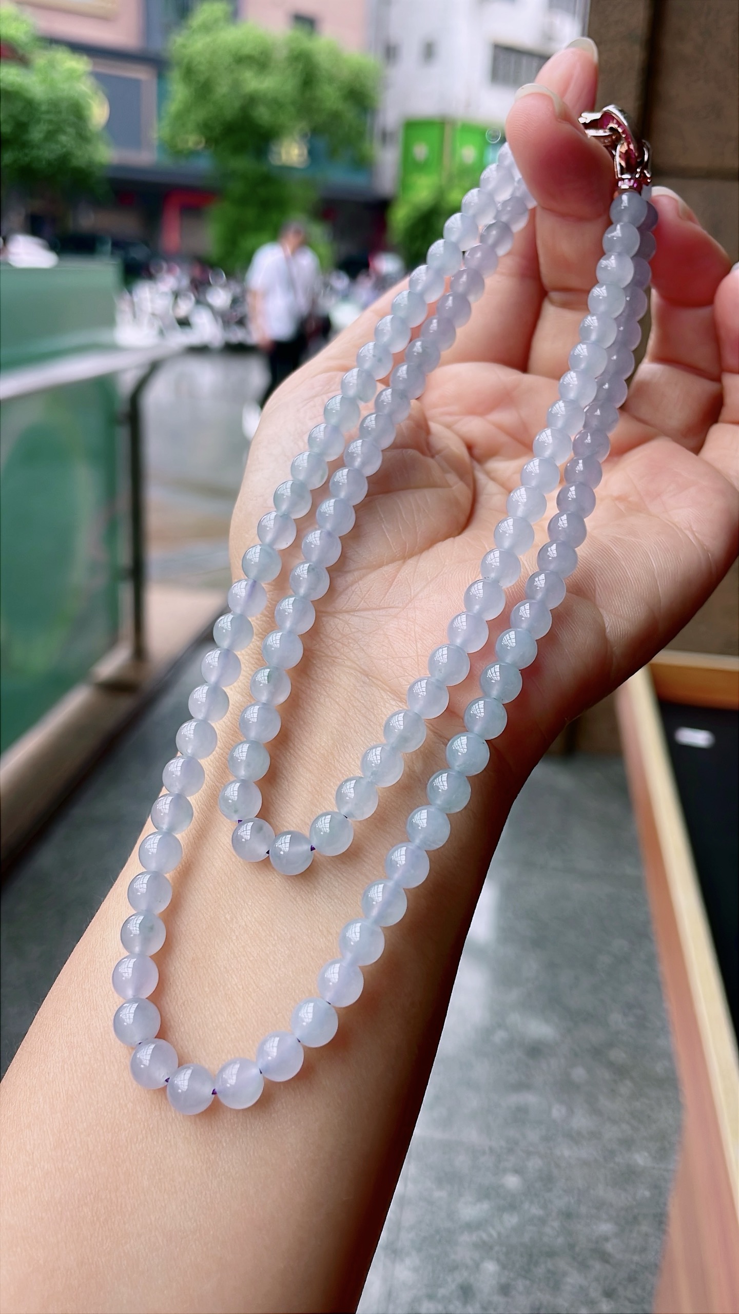 ️ 冰紫珠链 色泽浓郁，珠圆玉润 尺寸：6，108颗