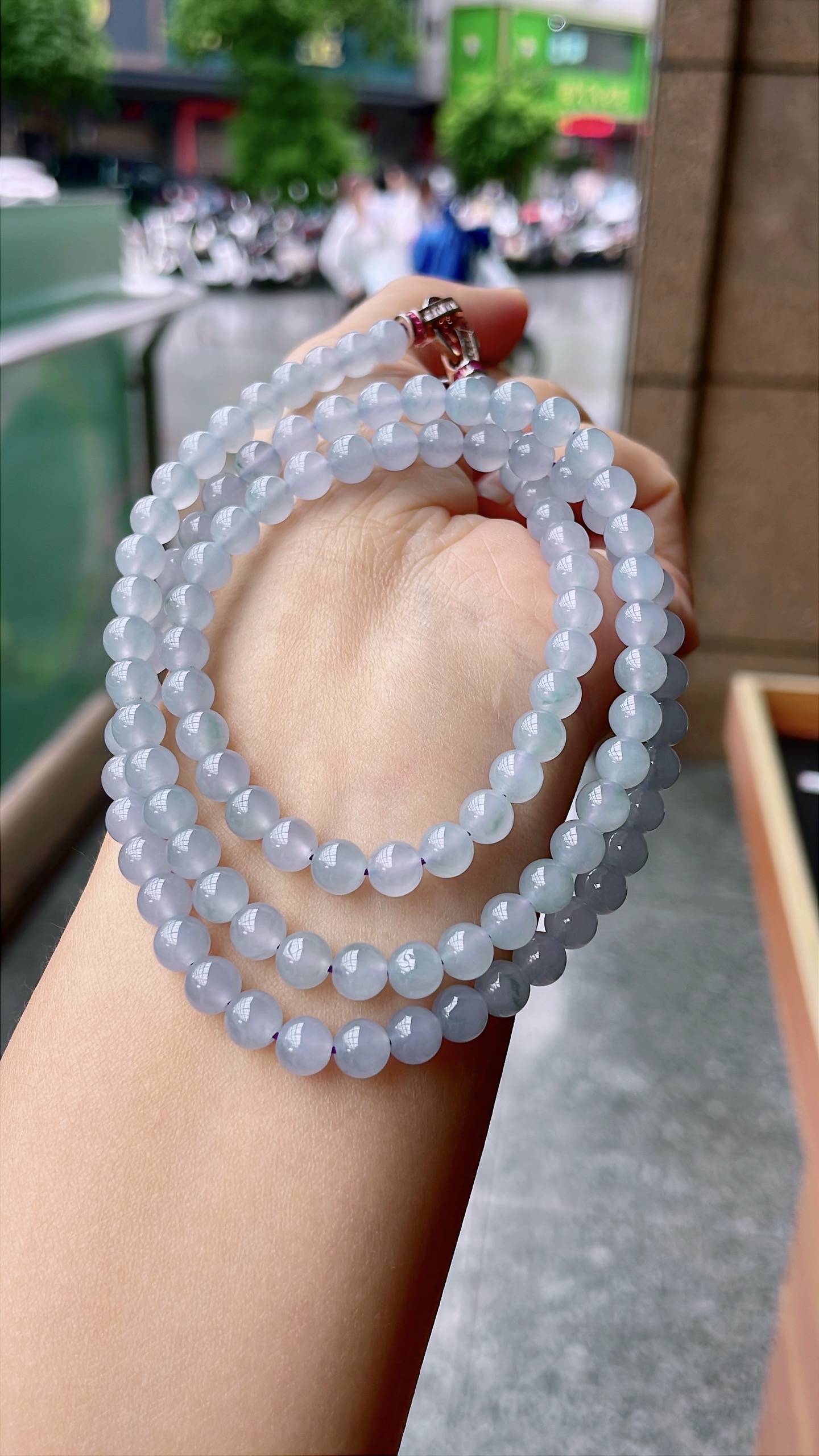 ️ 冰紫珠链 色泽浓郁，珠圆玉润 尺寸：6，108颗