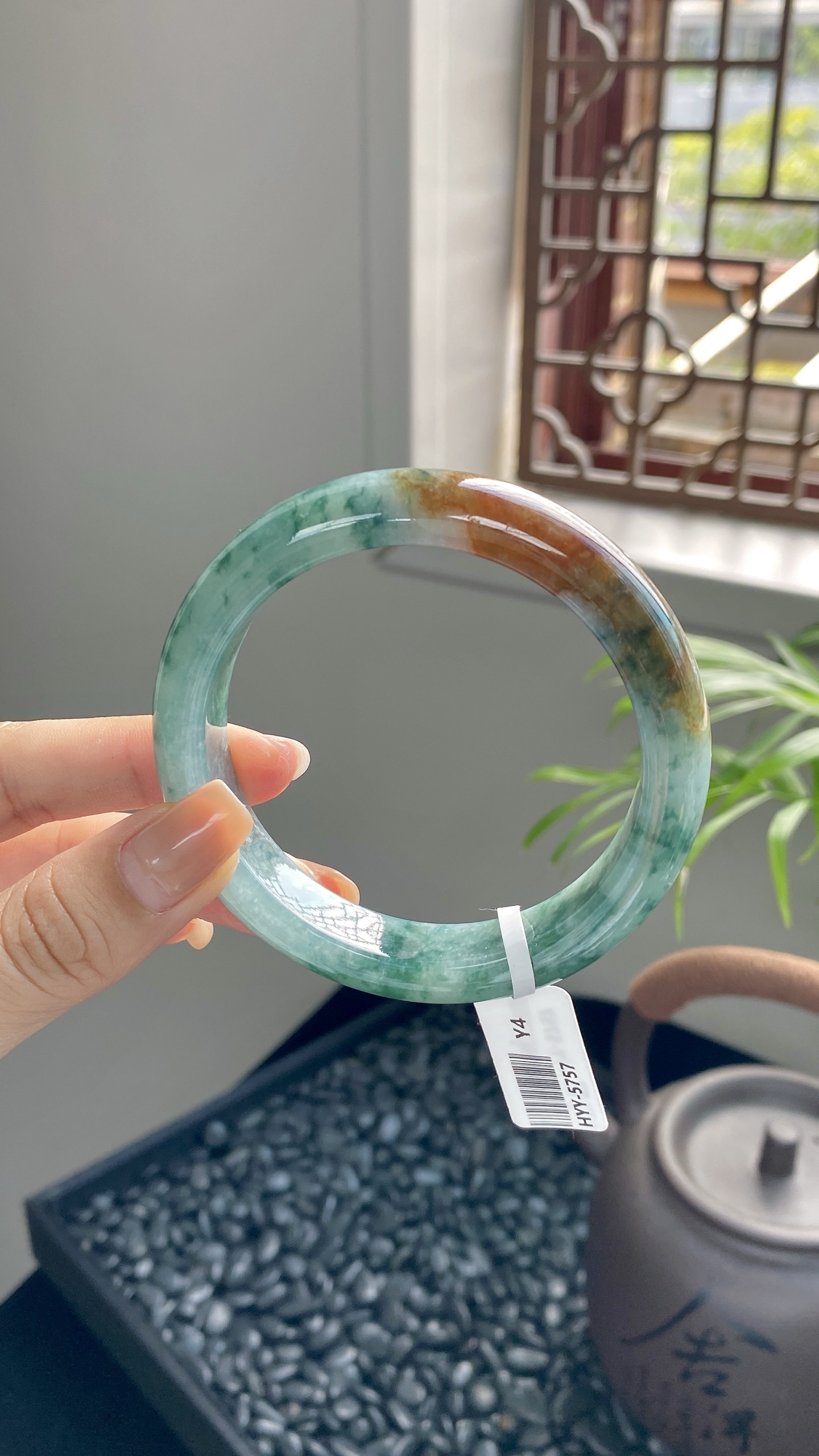红翡飘花花正圈成品 HYY-6858 ⭕️56.9*12.5*8.8