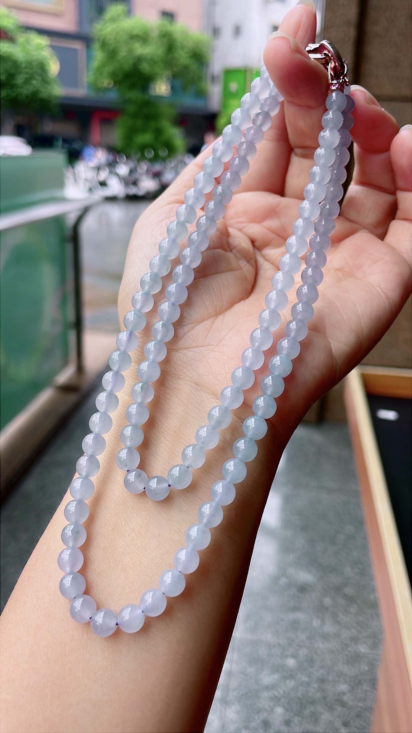 ️ 冰紫珠链 色泽浓郁，珠圆玉润 尺寸：6，108颗