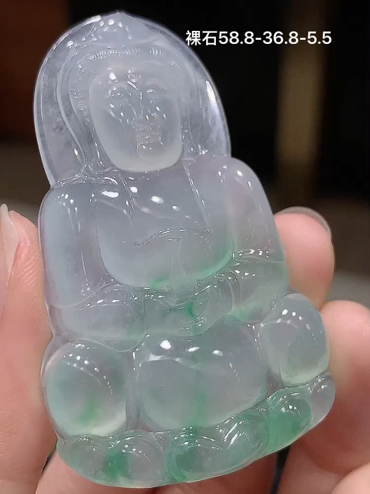 ️ 冰飘花观音,老坑冰透 种老水足 水润光泽,性比高 无裂,尺寸看图