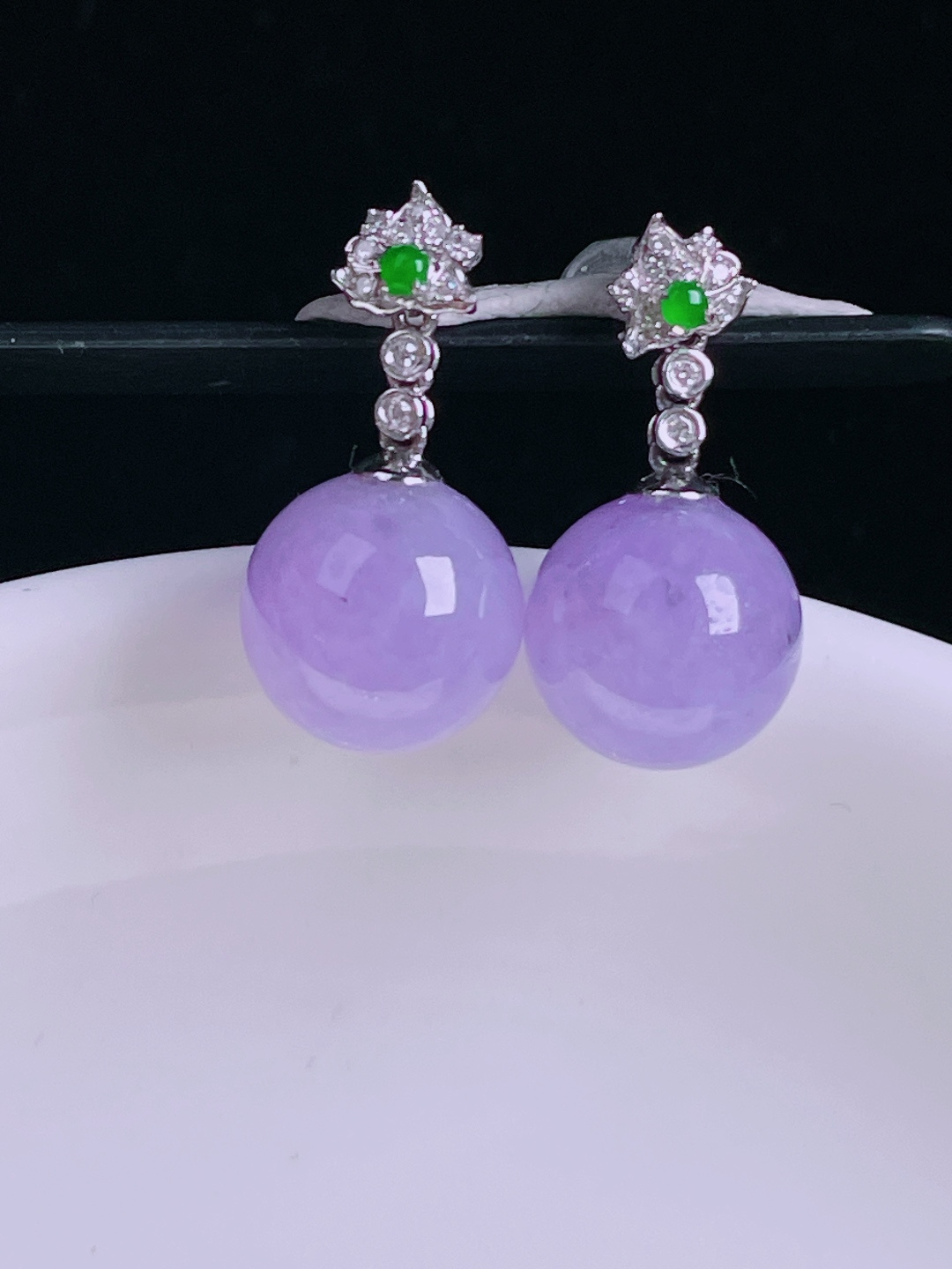 ️耳坠，老种起光，细底通透，尺寸：裸石9.6mm0705