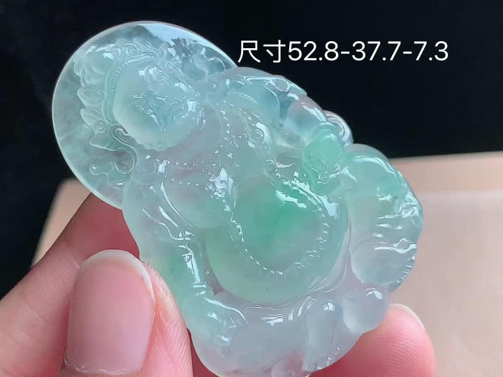 ️ 冰飘花皇财神,老坑冰透 种老水足 水润光泽,性比高 无裂,尺寸看图