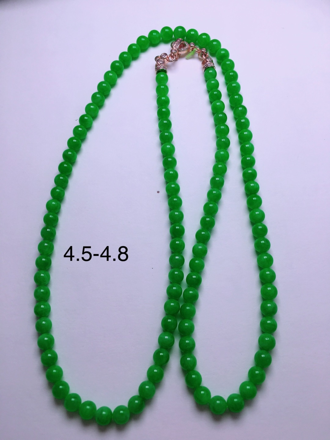 ️高冰绿珠子项链，晶莹剔透，新颖时尚，品相，4.5-4.8