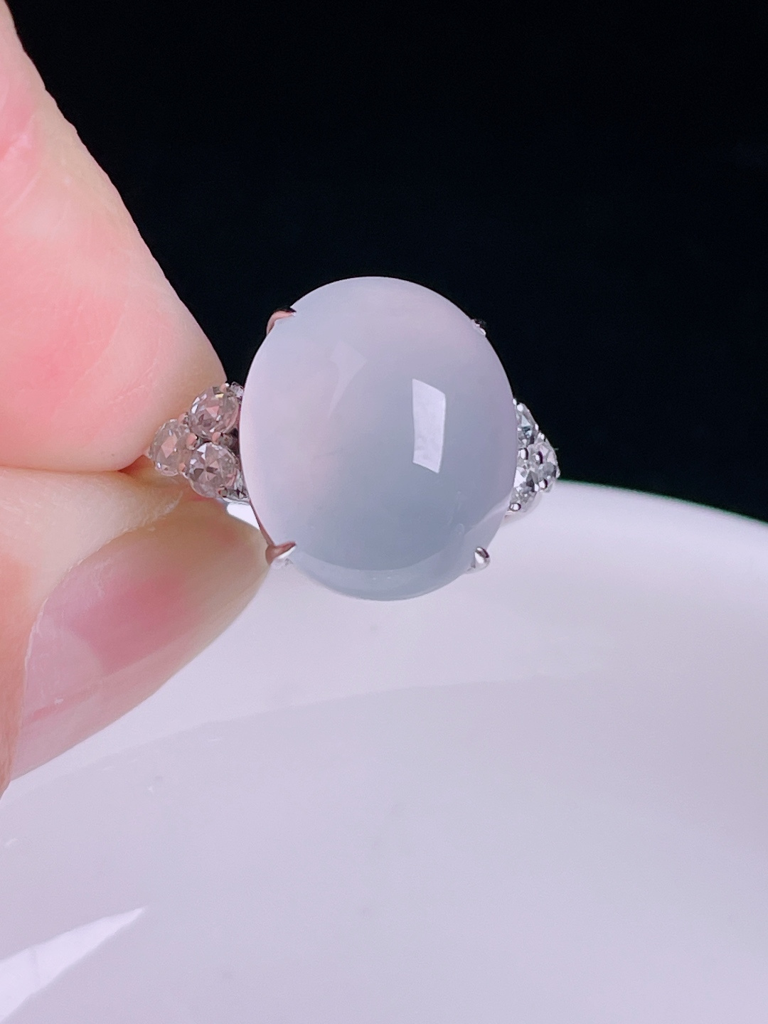 ️高冰戒指，老种起光，细底通透，尺寸：裸石13.4/12/7.2mm0806
