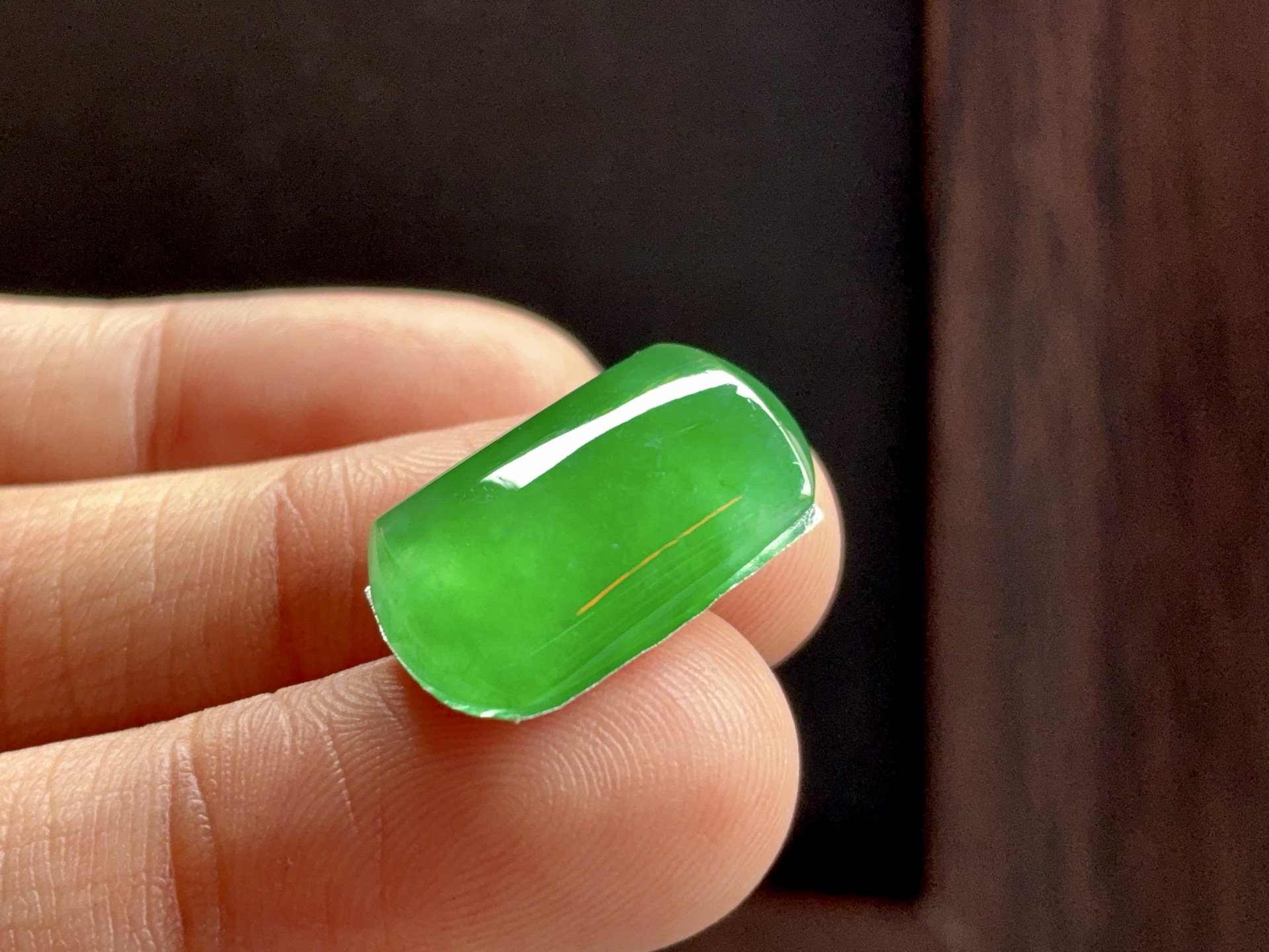 冰绿马鞍，尺寸：18.6×11.7×5.7，玉韵清宁，珍传岁月