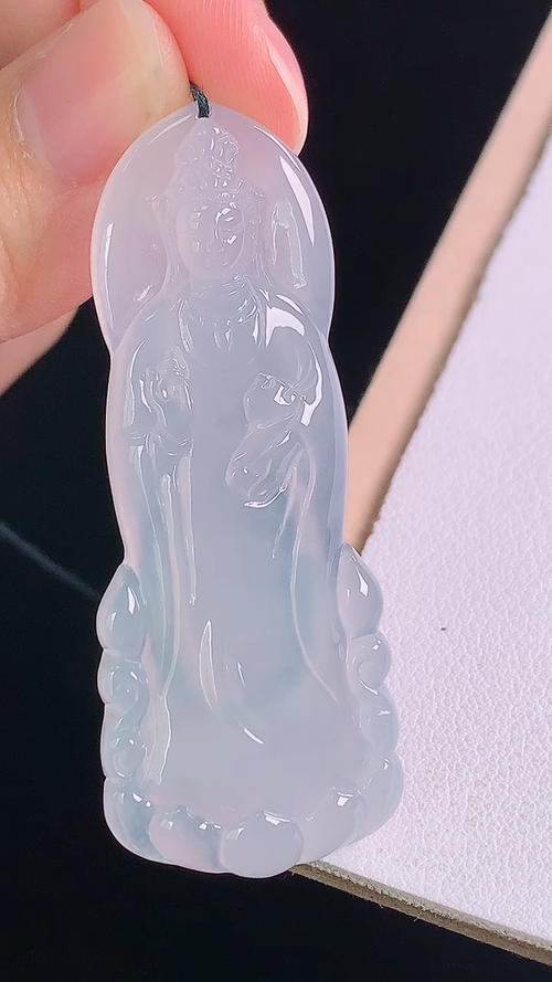 冰种观音，无裂，尺寸54.6-21.3-5.6mm