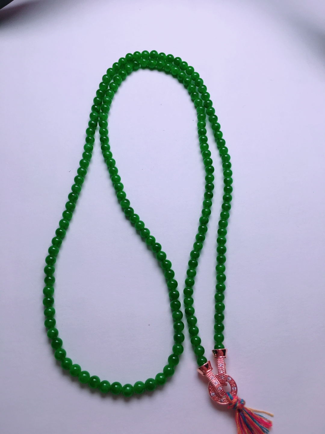 ️高冰绿珠子项链，晶莹剔透，新颖时尚，品相，3.2-3.5