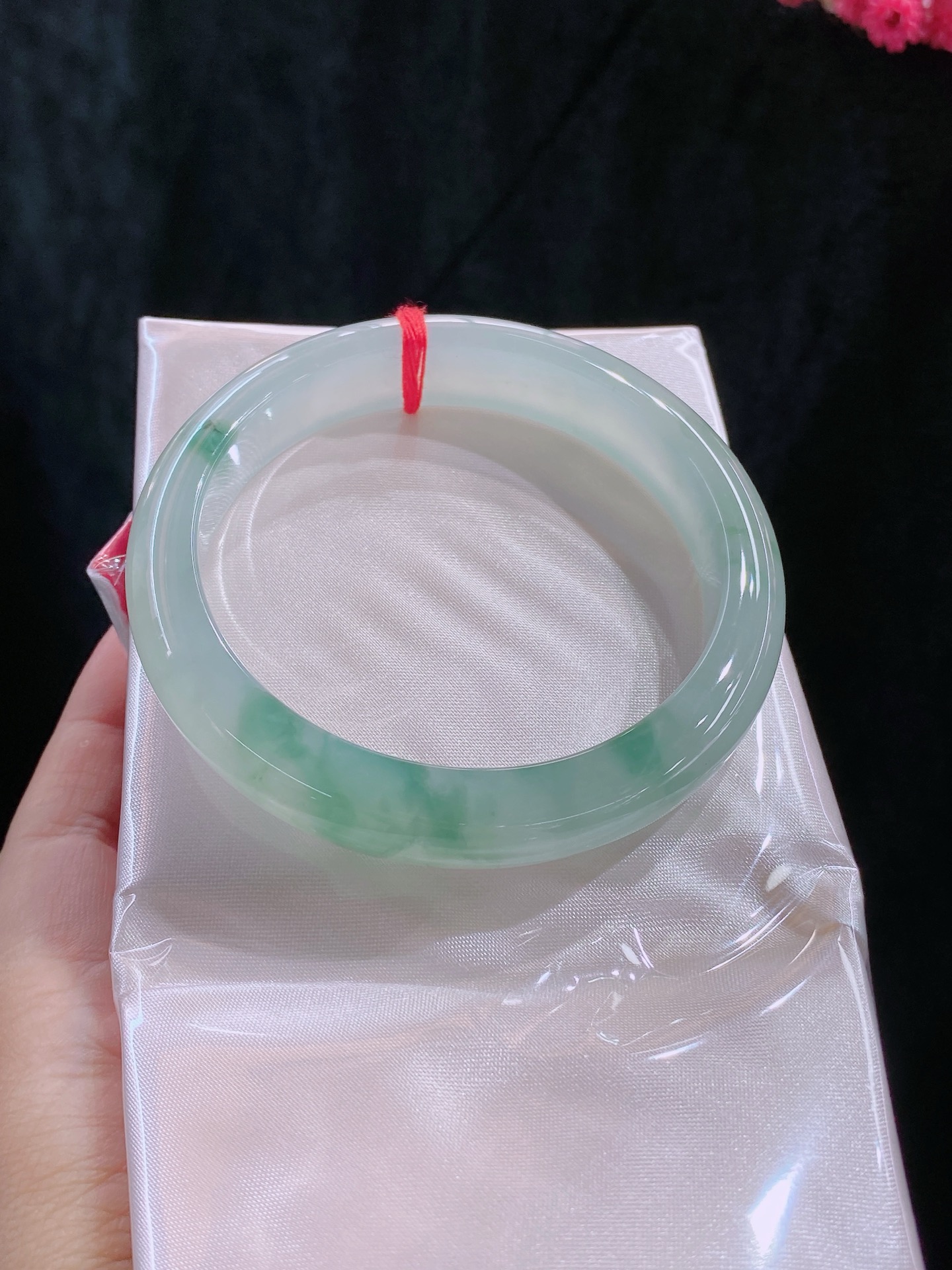 【老坑冰种飘花】正圈手镯，种水，种老通透，无裂，品质，尺寸55/13/8.2，B135-802