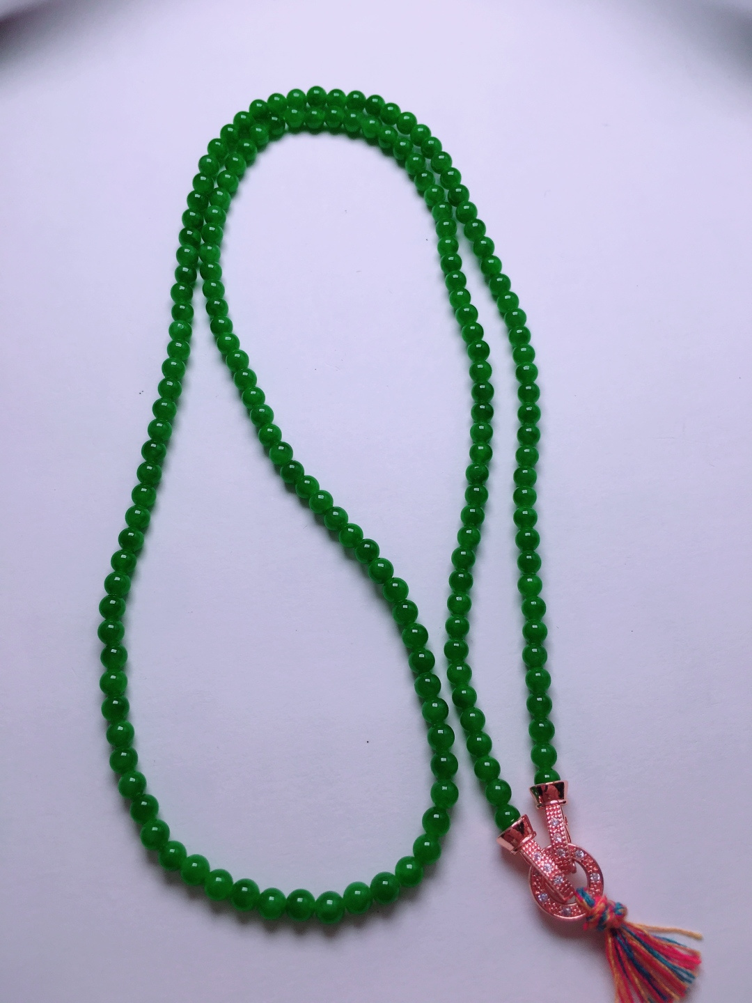 ️高冰绿珠子项链，晶莹剔透，新颖时尚，品相，3.2-3.5