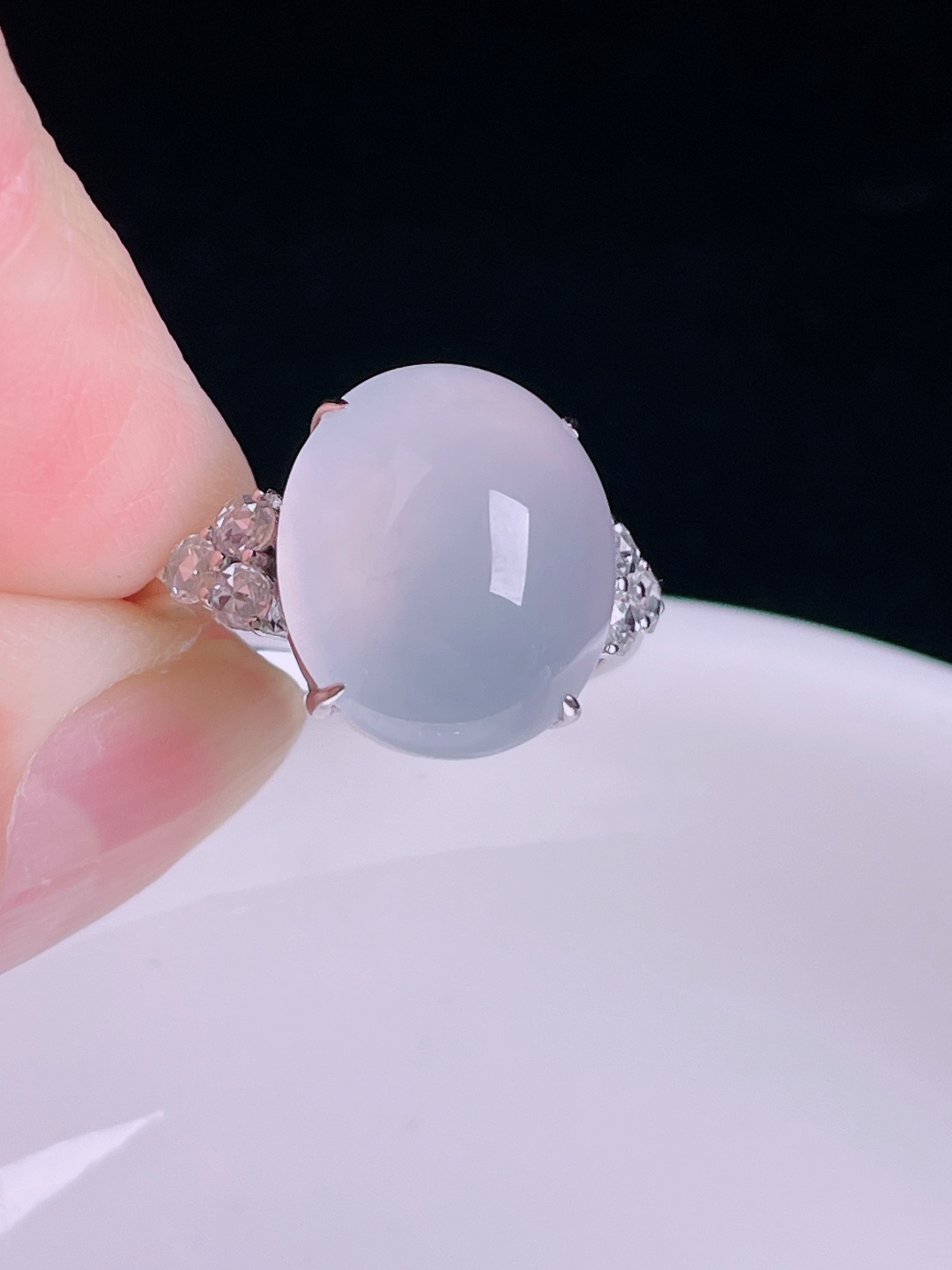 ️高冰戒指，老种起光，细底通透，尺寸：裸石13.4/12/7.2mm0806