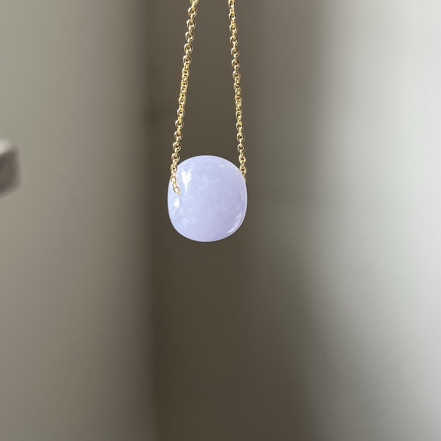 冰面包扣吊坠，鼓珠，路路通，种水好，紫色浓郁，无裂，尺寸16.1×12.8，送链，超值