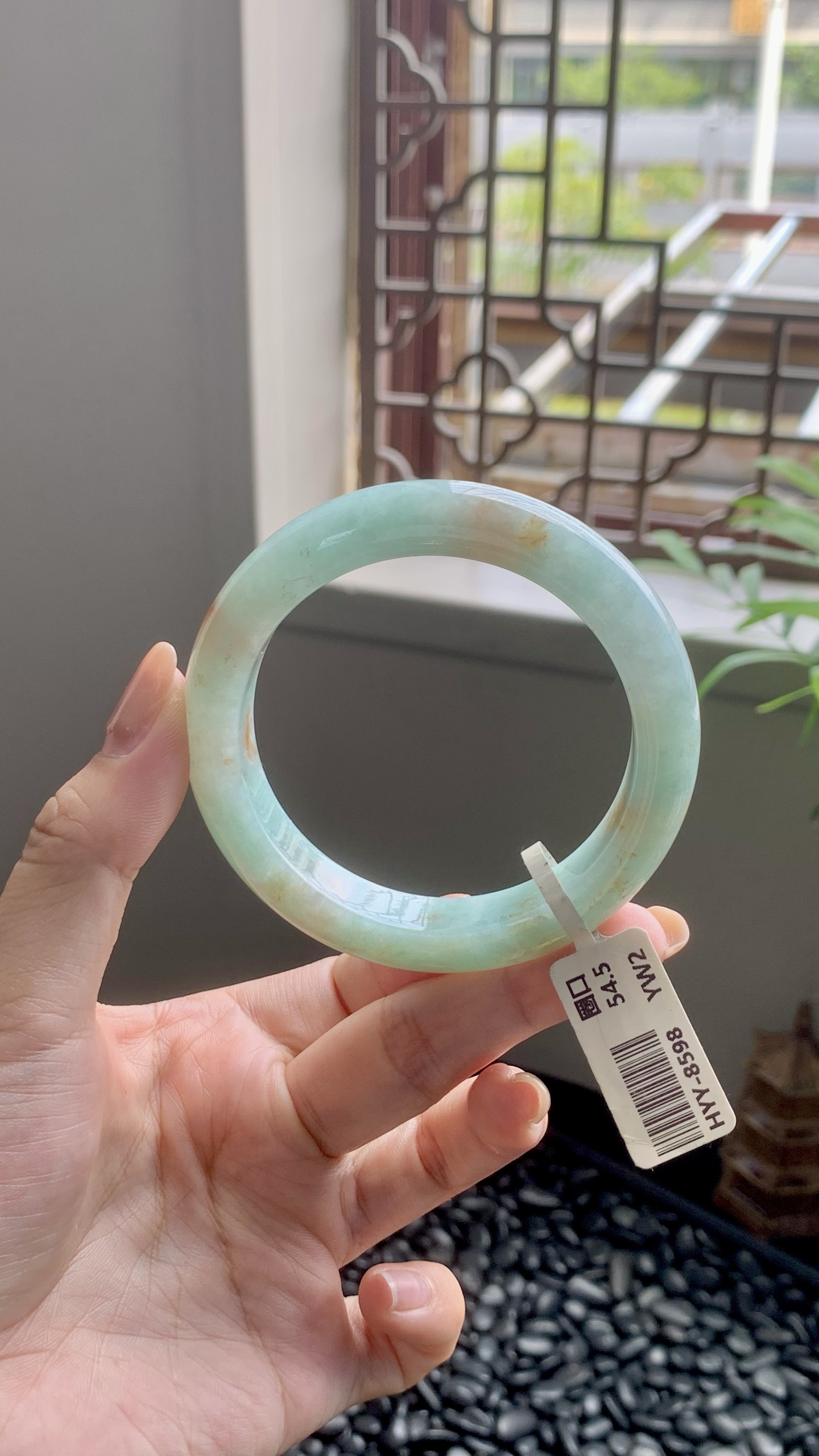 晴绿洒金正圈成品 HYY-8598 ⭕️ 54.8*12.2*9