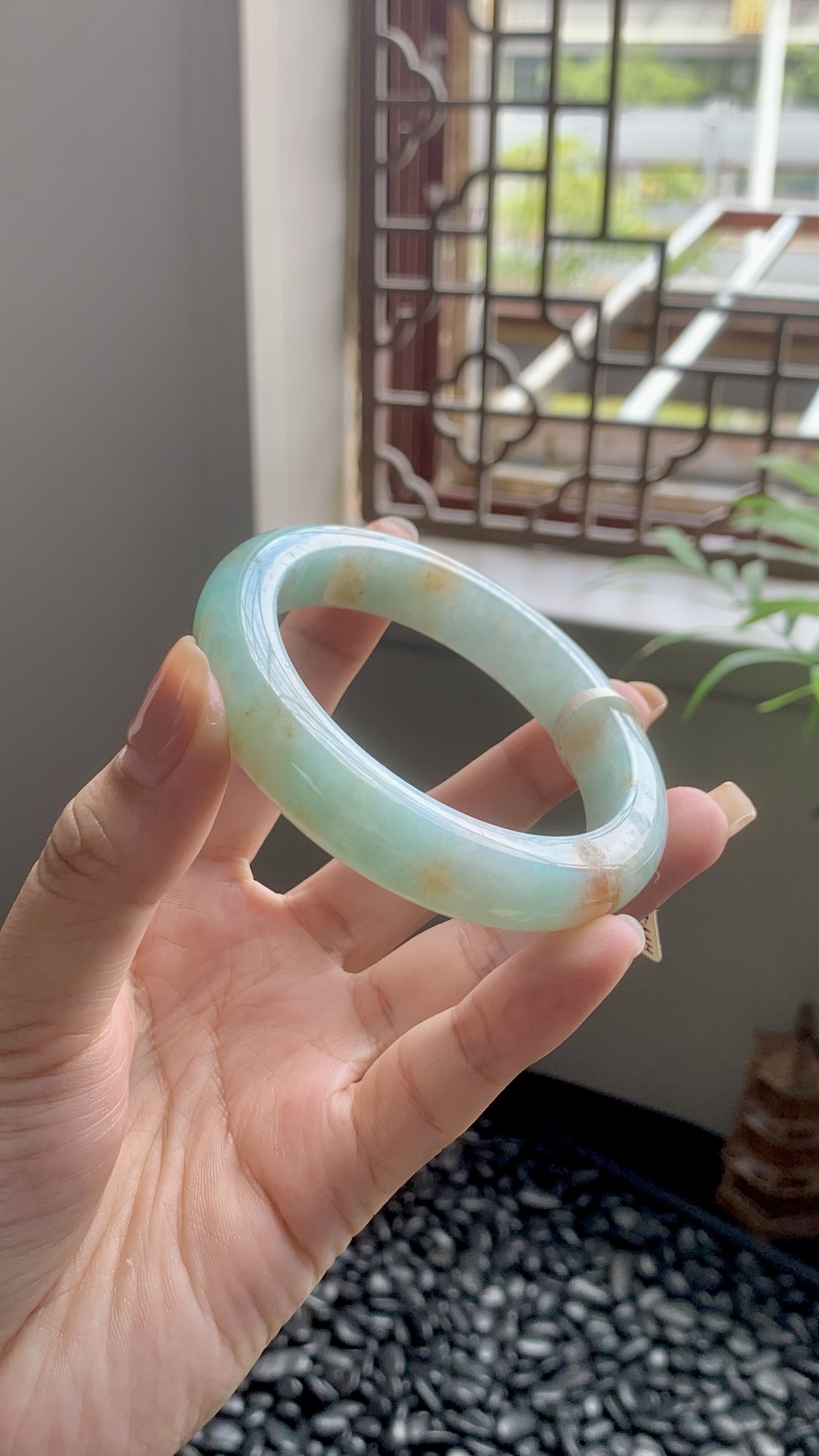 晴绿洒金正圈成品 HYY-8598 ⭕️ 54.8*12.2*9