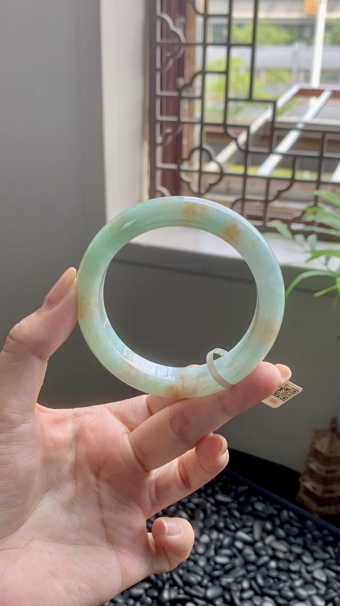 晴绿洒金正圈成品 HYY-8598 ⭕️ 54.8*12.2*9