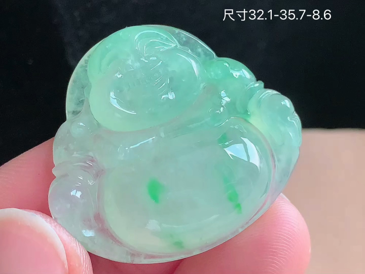 ️ 冰飘绿佛公,老坑冰透 种老水足 水润光泽,性比高 无裂,尺寸看图