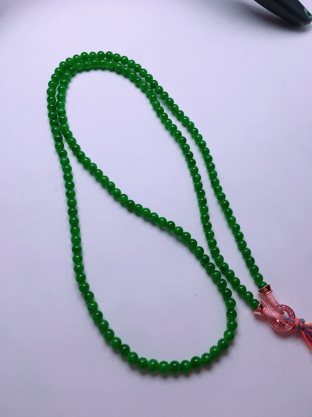 ️高冰绿珠子项链，晶莹剔透，新颖时尚，品相，3.2-3.5