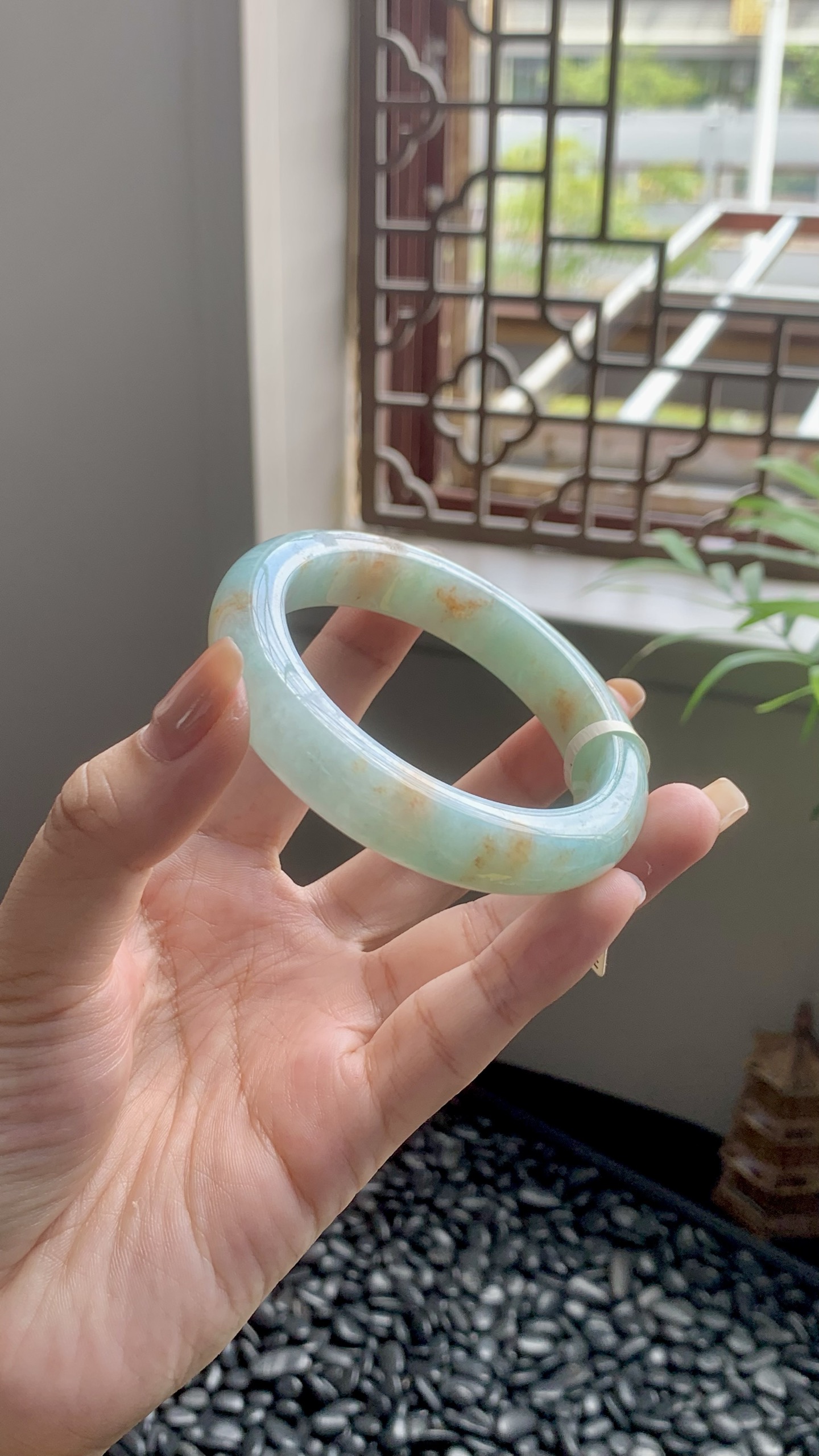 晴绿洒金正圈成品 HYY-8598 ⭕️ 54.8*12.2*9