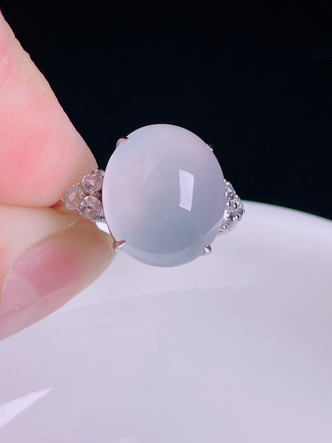 ️高冰戒指，老种起光，细底通透，尺寸：裸石13.4/12/7.2mm0806