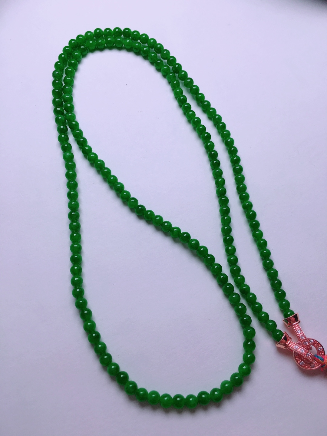 ️高冰绿珠子项链，晶莹剔透，新颖时尚，品相，3.2-3.5