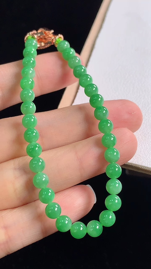 冰绿手链，尺寸:5.1-5.1mm