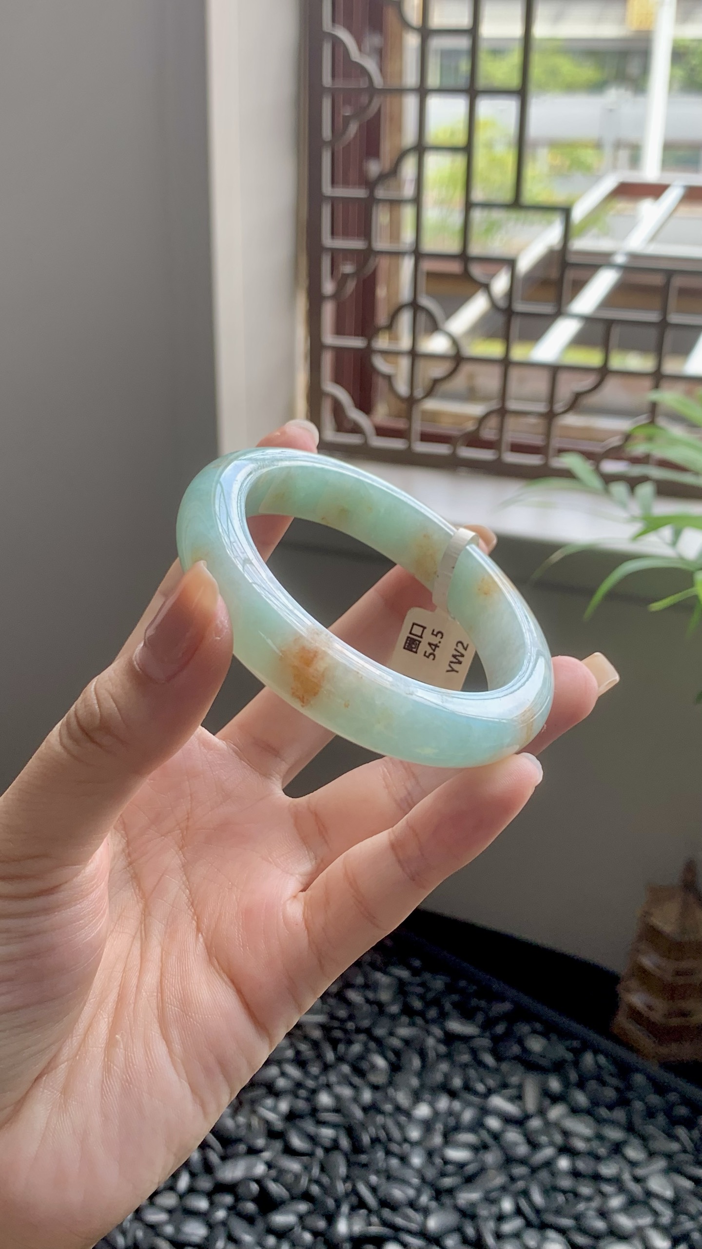 晴绿洒金正圈成品 HYY-8598 ⭕️ 54.8*12.2*9