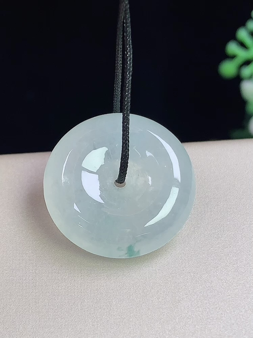 冰飘花平安扣，无裂，尺寸20-5.8mm，d06yjz
