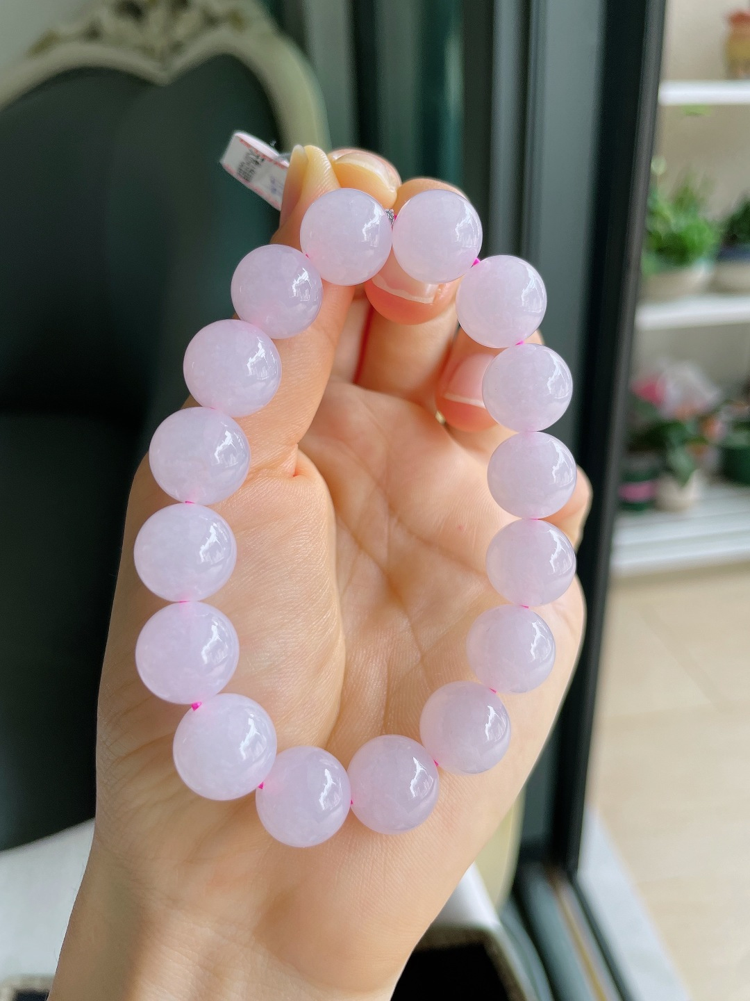 ️，缅甸天然翡翠A货，冰紫罗兰手串，尺寸：12.4mm。【编4487】