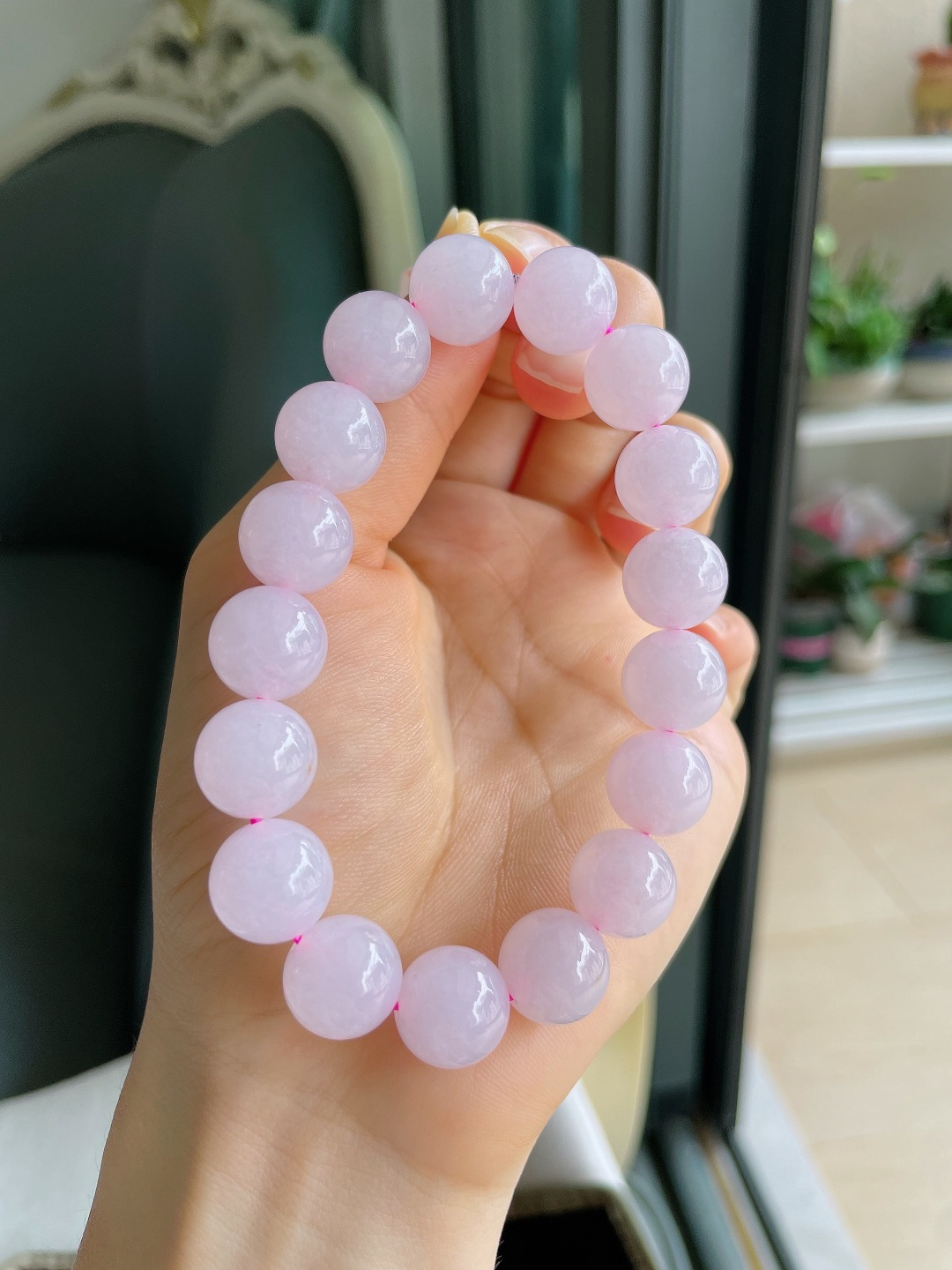 ️，天然翡翠A货，冰紫罗兰手串，尺寸：12.2mm。【编4488，4489】