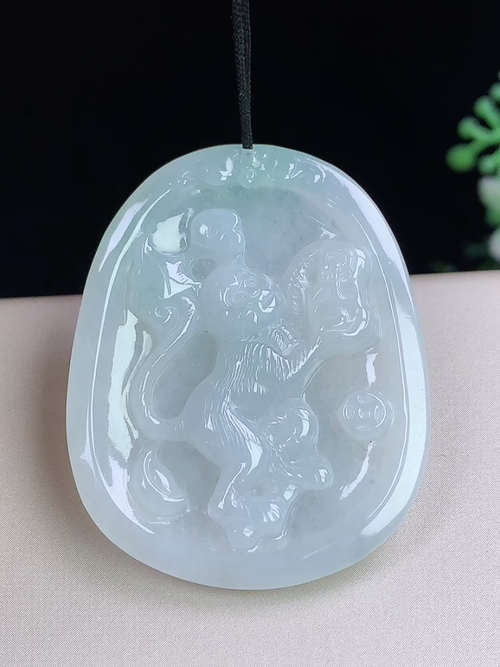生肖猴牌，灵猴献瑞，无裂，尺寸40.5-32.4-4.8mm，d07ynk8