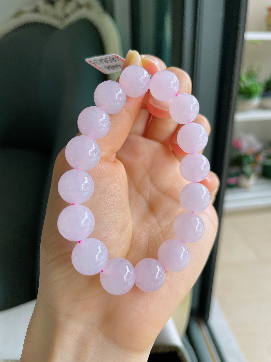️，缅甸天然翡翠A货，冰种手串，尺寸：11.7mm。【编4486，4490】