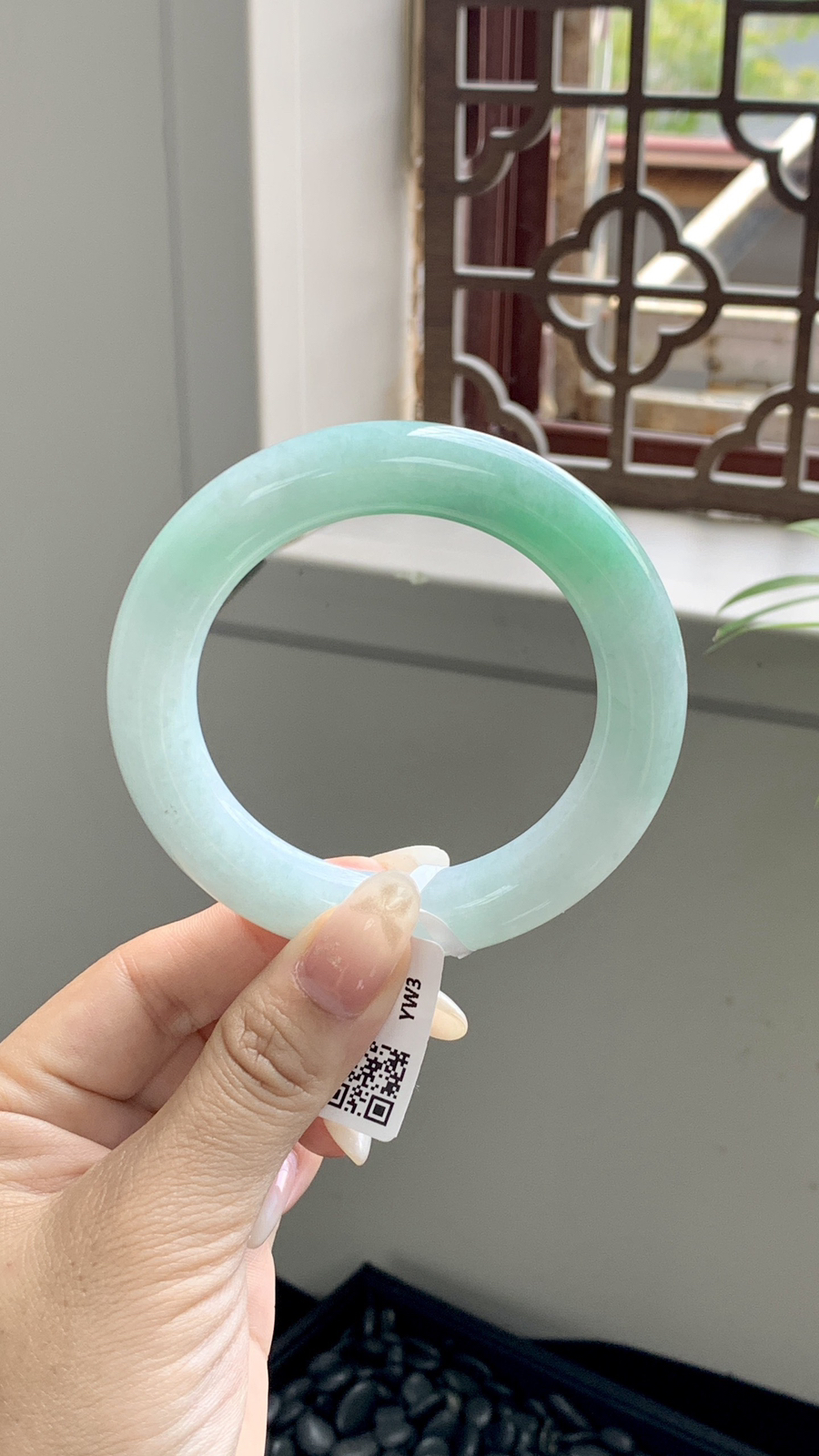 飘绿圆条手镯⭕️ 55*12*12.2