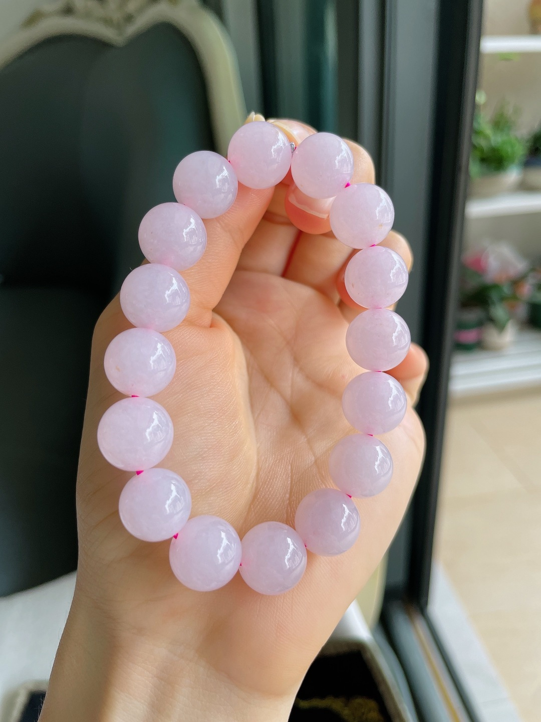 ️，缅甸天然翡翠A货，冰紫罗兰手串，尺寸：12.6mm。【编4491】