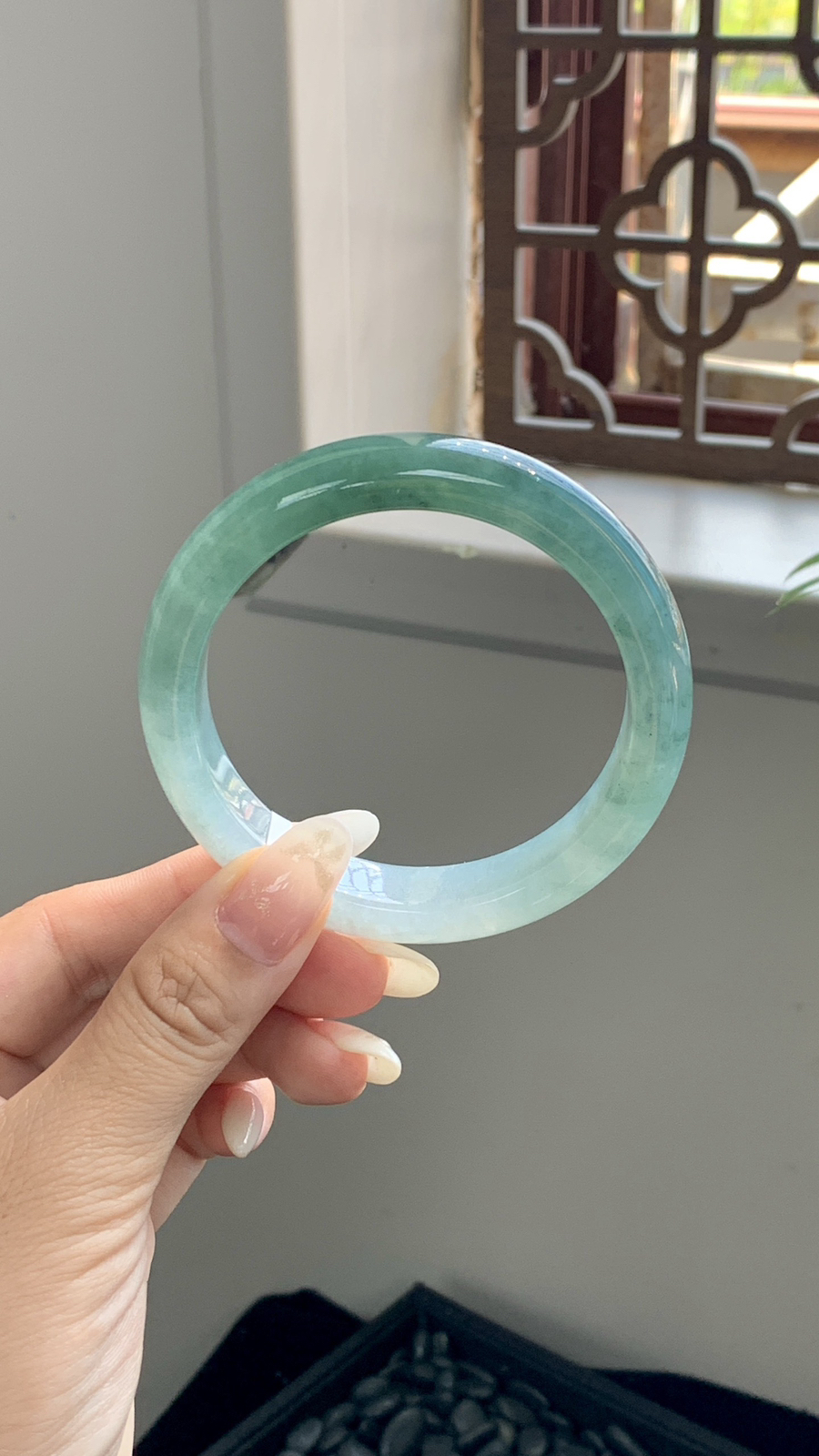 油青半山水正圈手镯⭕️57-12-8