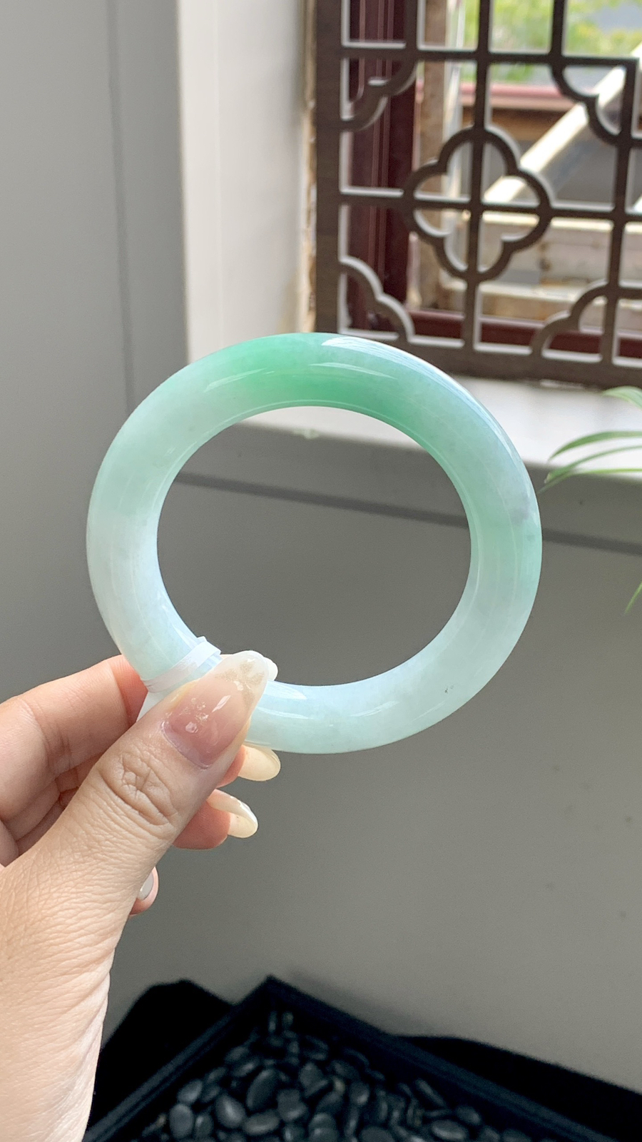飘绿圆条手镯⭕️ 55*12*12.2