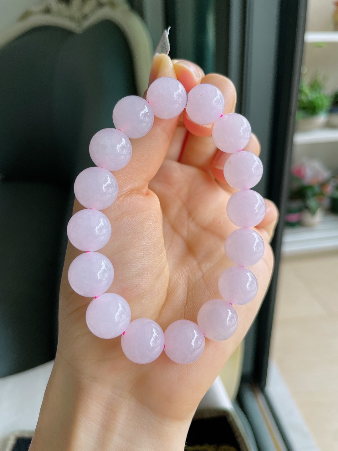 ️，缅甸天然翡翠A货，冰紫罗兰手串，尺寸：12.3mm。【编4492】