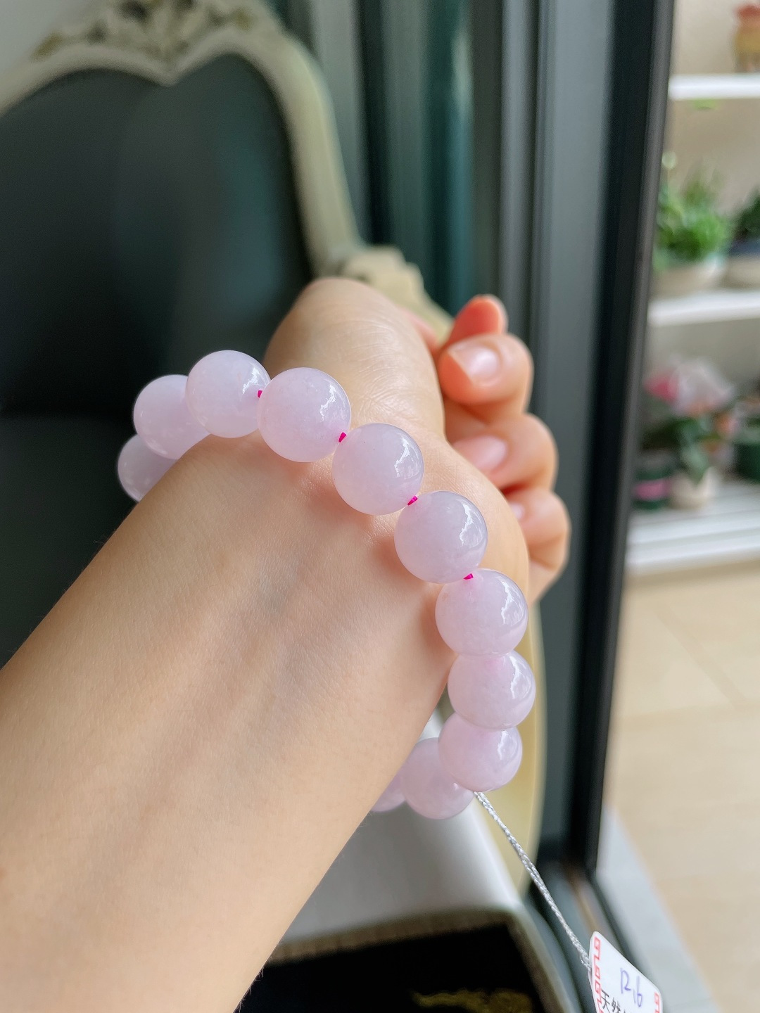️，缅甸天然翡翠A货，冰紫罗兰手串，尺寸：12.6mm。【编4491】