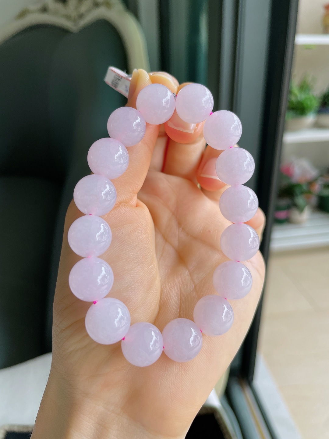 ️，缅甸天然翡翠A货，冰紫罗兰手串，尺寸：12.4mm。【编4487】