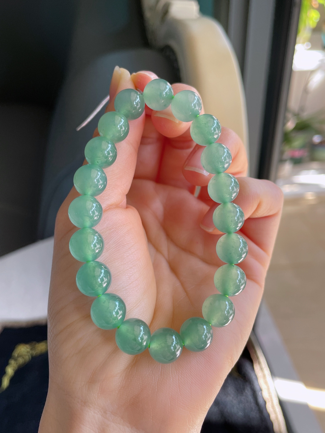 ️，天然翡翠A货，冰晴底手串，尺寸：10mm。【编3346】