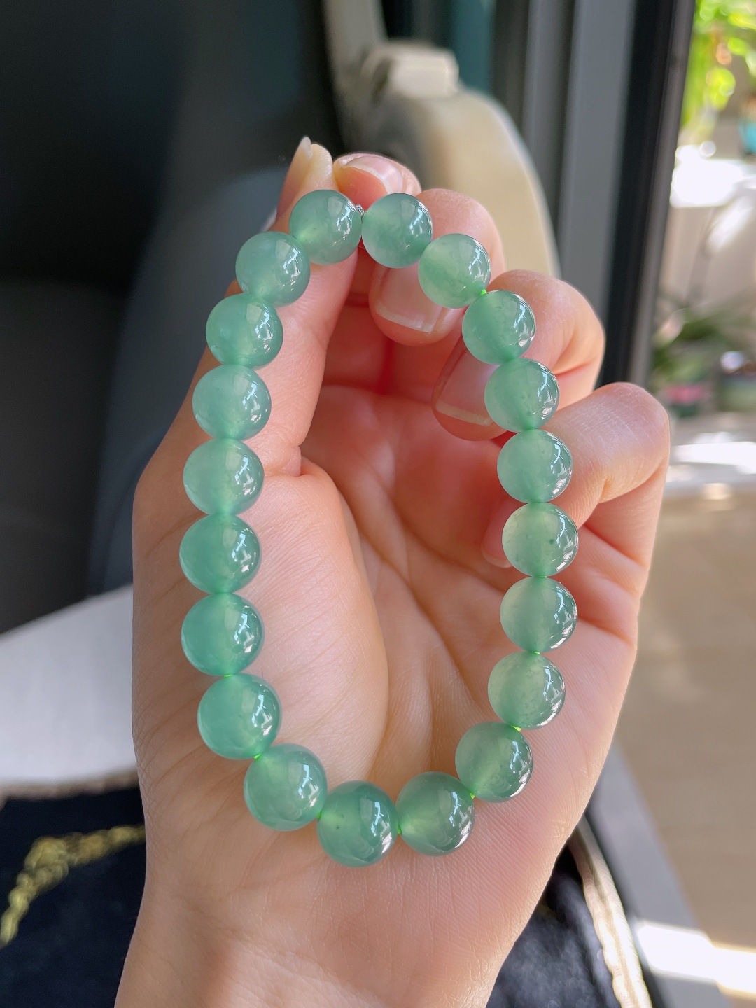 ️，天然翡翠A货，冰晴底手串，尺寸：10mm。【编3346】