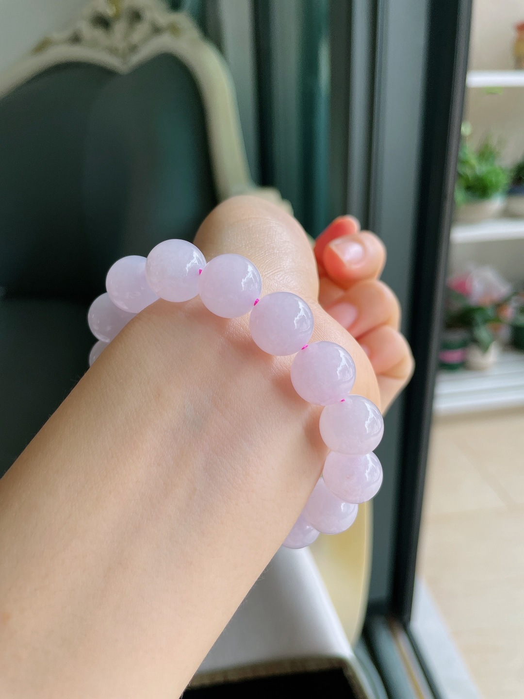 ️，缅甸天然翡翠A货，冰紫罗兰手串，尺寸：12.3mm。【编4492】