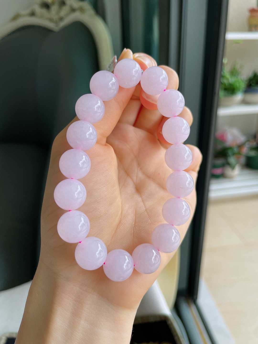 ️，天然翡翠A货，冰紫罗兰手串，尺寸：12.2mm。【编4488，4489】