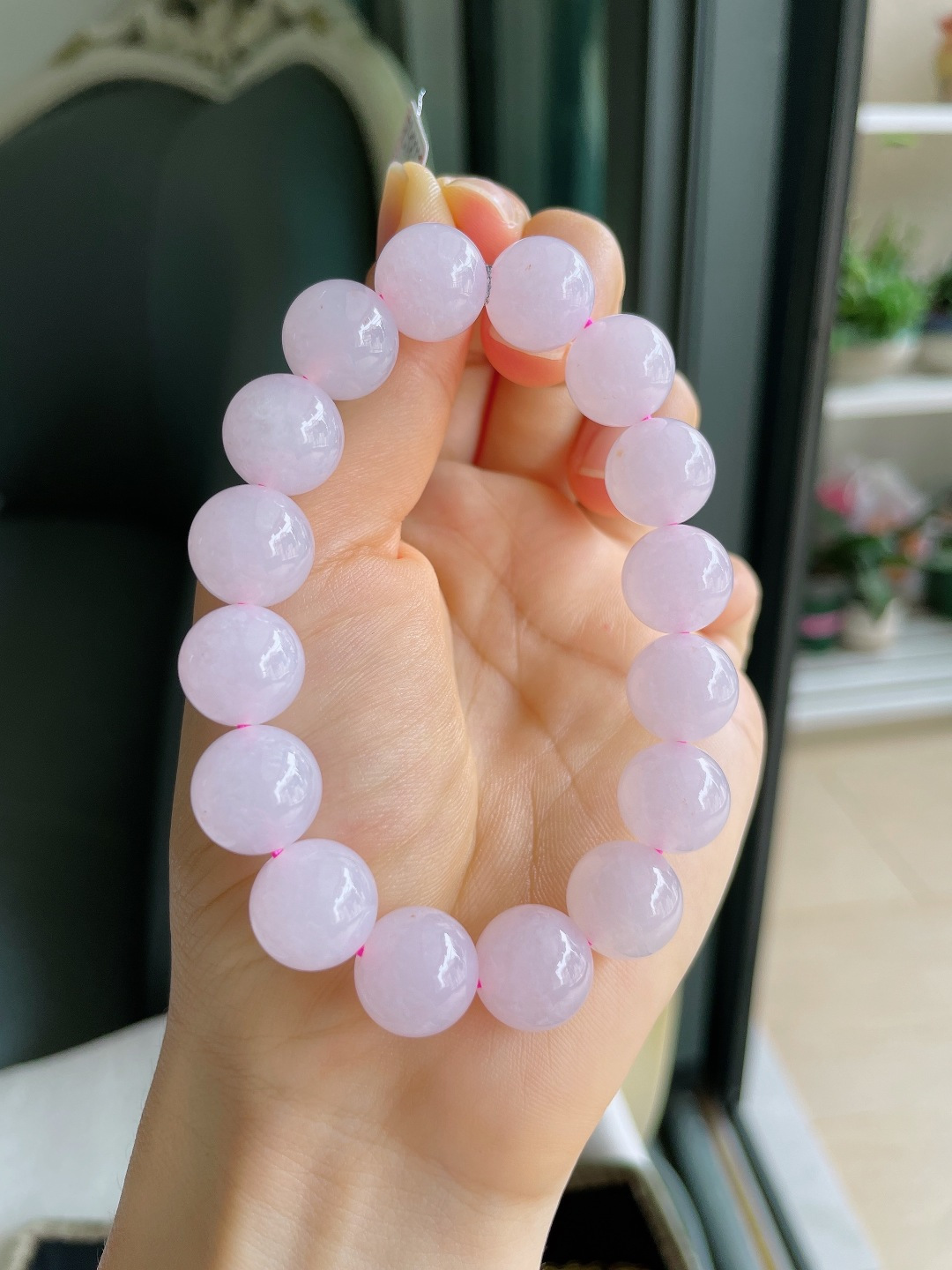 ️，缅甸天然翡翠A货，冰紫罗兰手串，尺寸：12.3mm。【编4492】