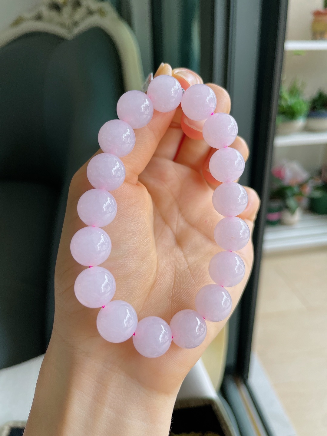 ️，天然翡翠A货，冰紫罗兰手串，尺寸：12.2mm。【编4488，4489】